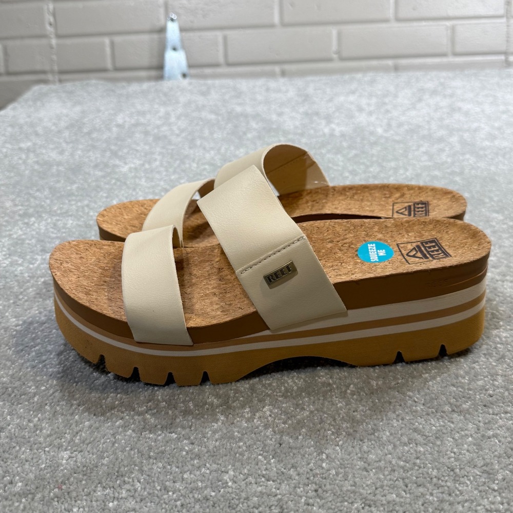 Reef Cushion Vista Higher Platform Sandal Vintage Tan Cork NIB Sz10 Comfort Boho - Picture 6 of 14